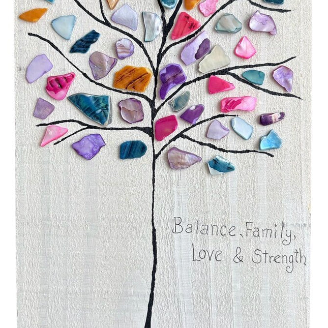 small Tree of life on white wood