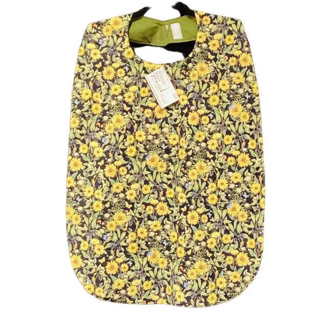 Adult Clothes Protector Yellow Floral w/Butterflies-Birds