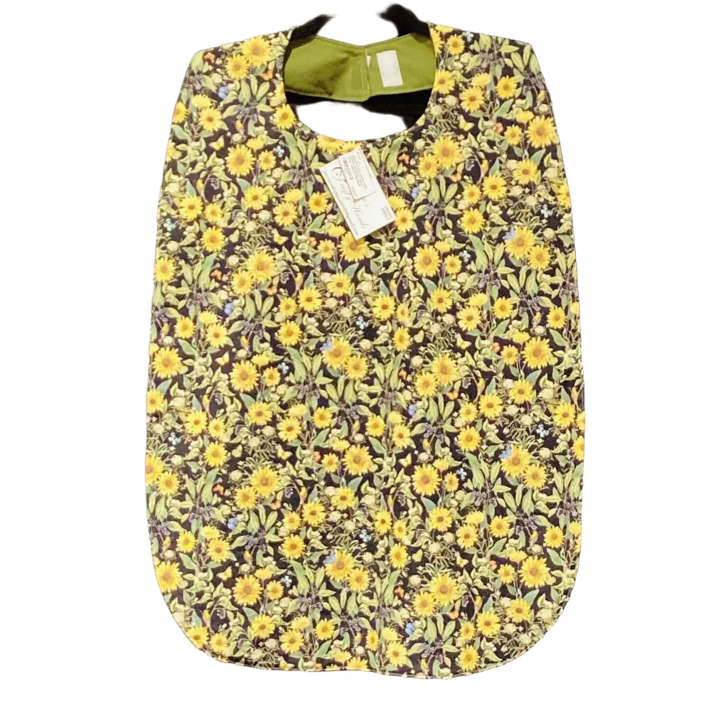 Adult Clothes Protector Yellow Floral w/Butterflies-Birds