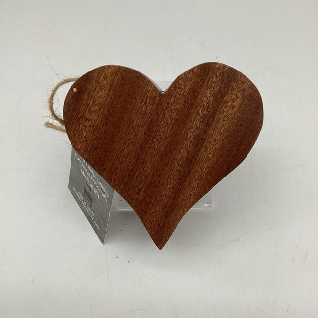 Mahogany Wood Heart Box