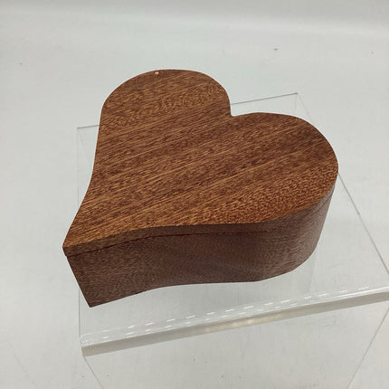 Mahogany Wood Heart Box
