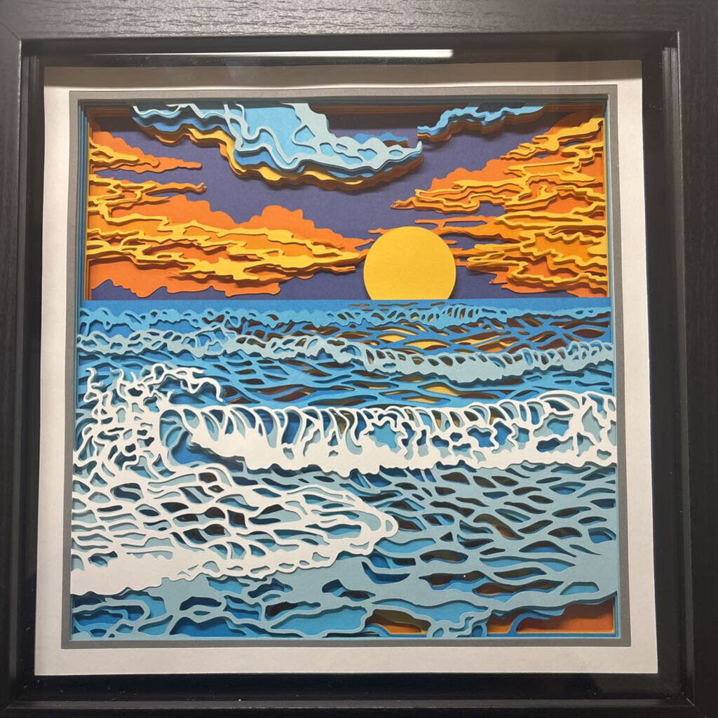 Beach scene Shadowbox