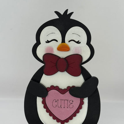 Valentine Penguin "Cutie" Shelf Sitter