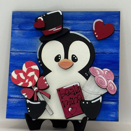 Valentine Penguin "Beak Mine" Sm Sign - Interchangeable
