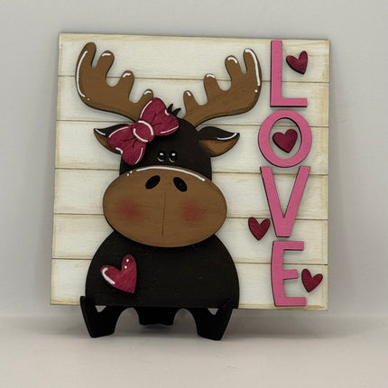 Valentine Moose "LOVE" Sm Sign - Interchangeable