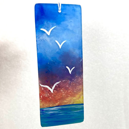 Seagulls at sea glass hanger