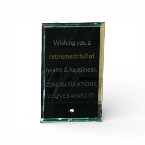 Black Glass Stand Alone Retirement