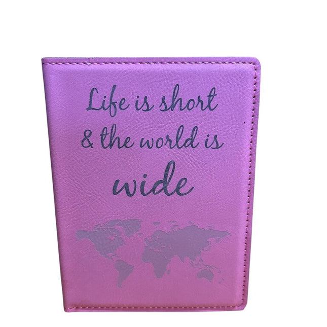 Passport Holder World is Wide Pink