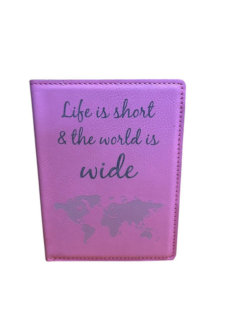 Passport Holder World is Wide Pink