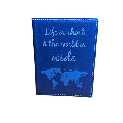 Passport Holder World is Wide Blue