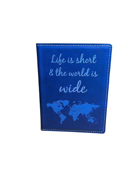 Passport Holder World is Wide Blue