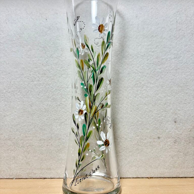 Bud vase daisies ivory eucalypts
