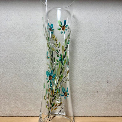 Bud vase daisies teal eucalypts