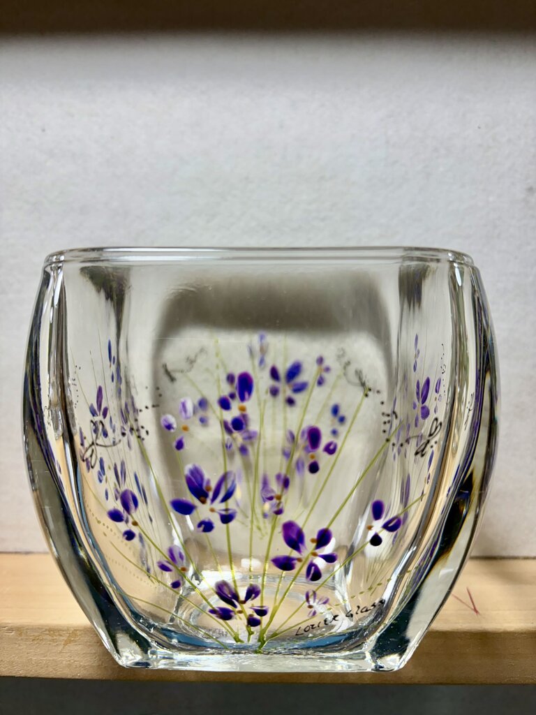 Square dish/candle amethyst