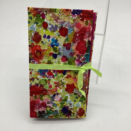 Dragonfly and Flower handmade notebook