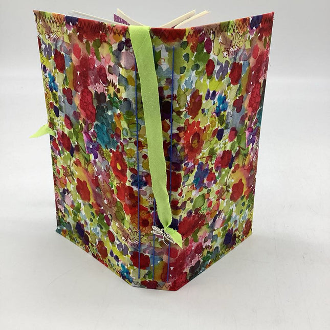 Dragonfly and Flower handmade notebook