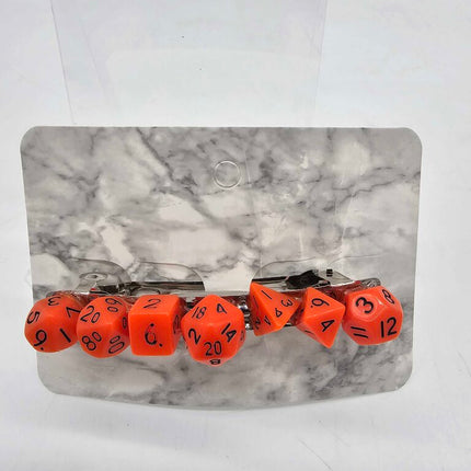 Mini Dice Barrette with Orange Dice