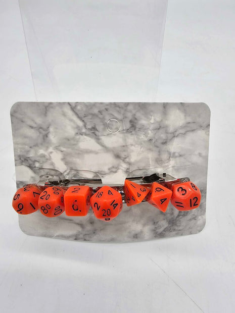 Mini Dice Barrette with Orange Dice