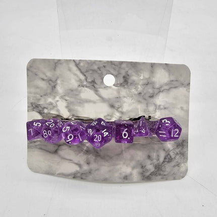 Mini Dice Barrette with Translucent Light Purple Dice