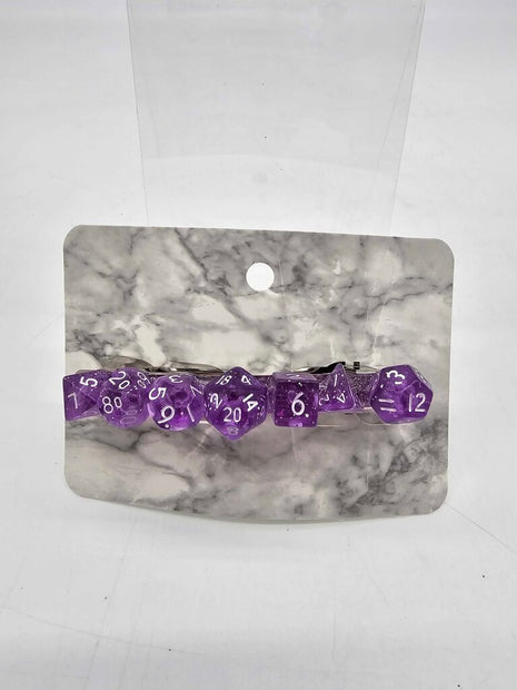 Mini Dice Barrette with Translucent Light Purple Dice