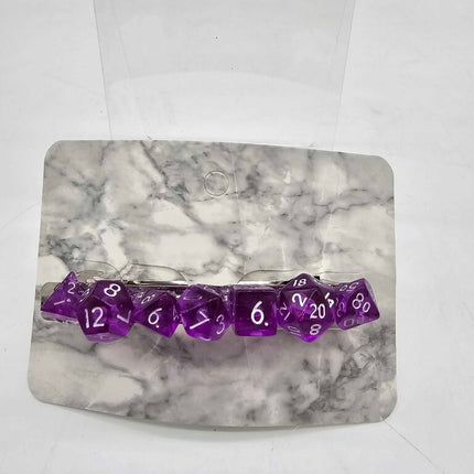 Mini Dice Barrette with Translucent Glitter Purple Dice
