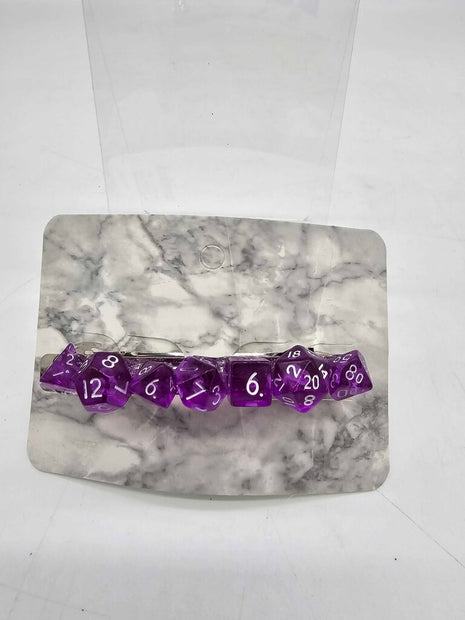 Mini Dice Barrette with Translucent Glitter Purple Dice