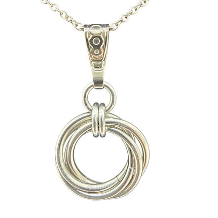 Silver Mobius Ring Fidget Necklace - 18 inch Stainless Steel Chain