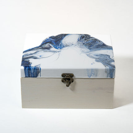 Large Keepsake Chest - White blue black