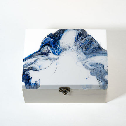 Large Keepsake Chest - White blue black