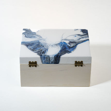 Large Keepsake Chest - White blue black