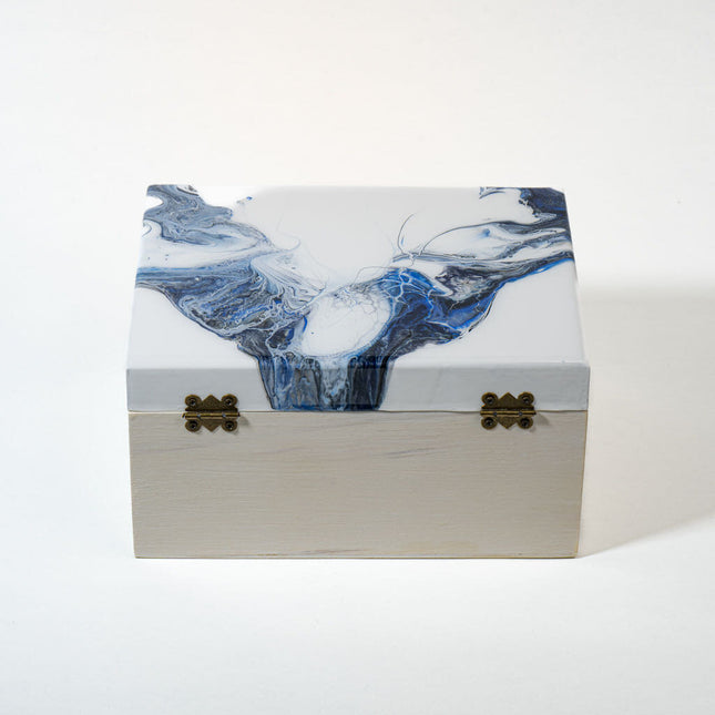 Large Keepsake Chest - White blue black