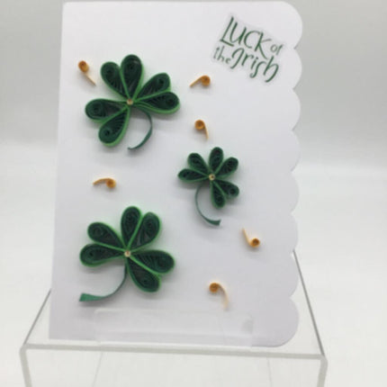 St. Patrick's Day card with 3 shamrocks