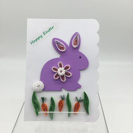 Easter Card with purple bunny