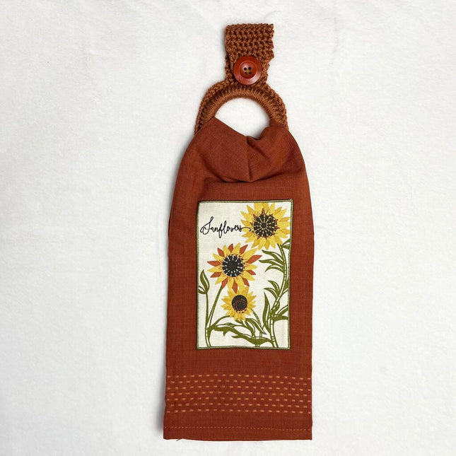 Hanging Towel Set - Orange with Sunflower
