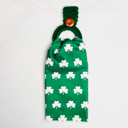 Hanging Towel Set - Green with White Shamrocks