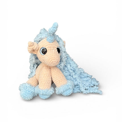 Crocheted skye the unicorn stuffie