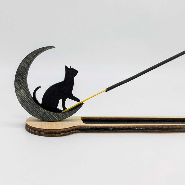 HD - Incense Holder Cat on the Moon