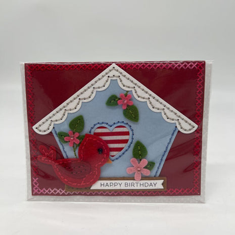 Stitched birthday birdhouse