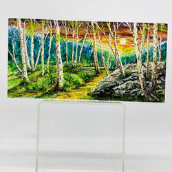 6x12 Landscape- Birches in the Moonlite - view 1