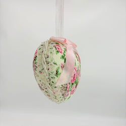 pink Floral heart with bow and pearls - view 2