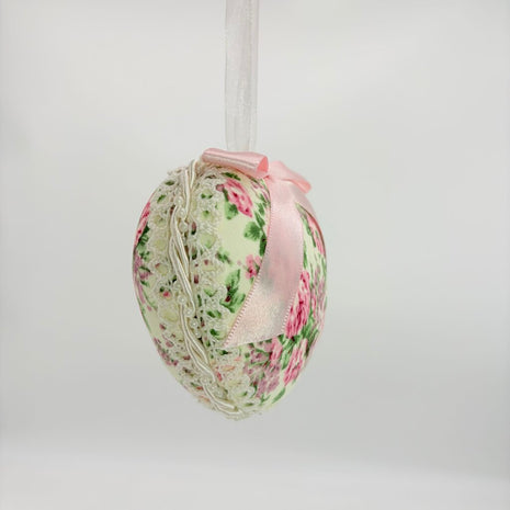 pink Floral heart with bow and pearls
