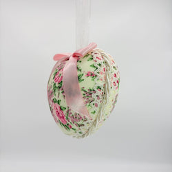 pink Floral heart with bow and pearls - view 1