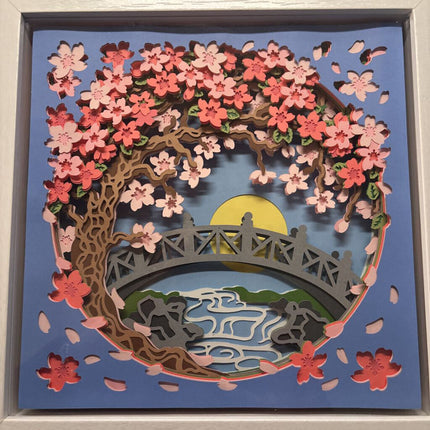 Cherry Blossom Bridge 3 Shadowbox