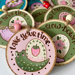 STRAWBERRY SNAIL WOODSLICE ORNAMENT - view 4