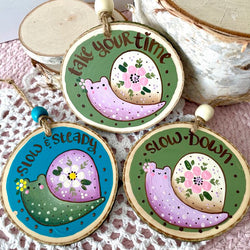 FLOWER SNAIL WOODSLICE ORNAMENT - view 2