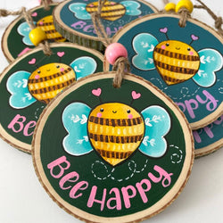 BEE HAPPY WOODSLICE ORNAMENT - view 3