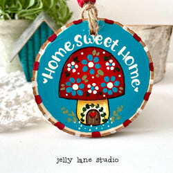 MUSHROOM HOME WOODSLICE ORNAMENT - view 1