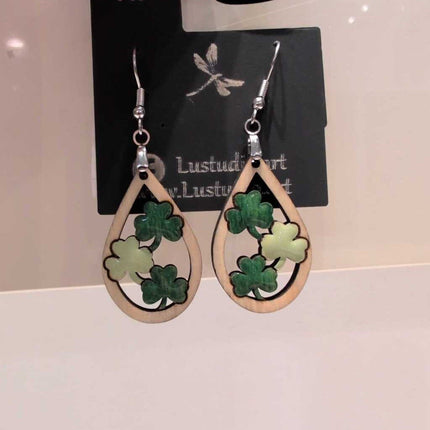 Earrings - Teardrop Clovers