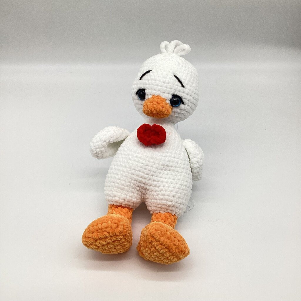 Crochet Goose with Red Bow