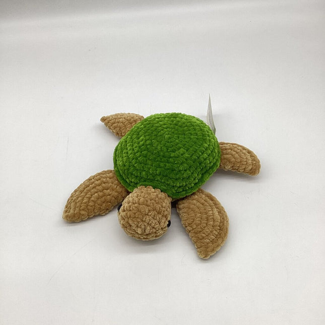 Crochet Turtle with bright green shell